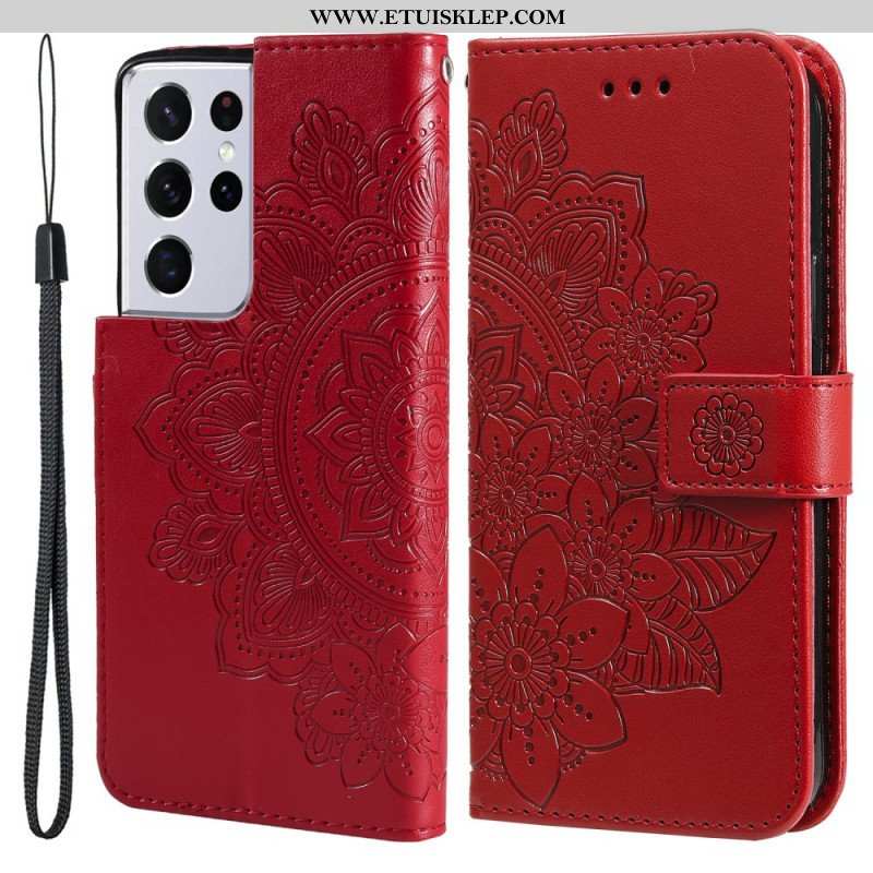 Etui Folio do Samsung Galaxy S21 Ultra 5G Kwiatowa Mandala